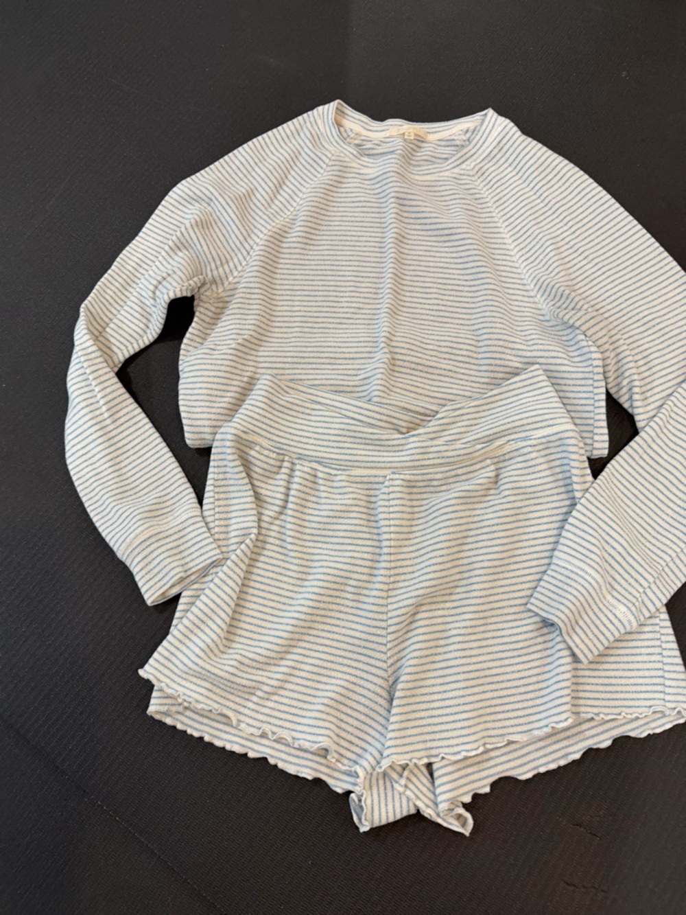Z Supply Light Blue and White Striped Lounge Set